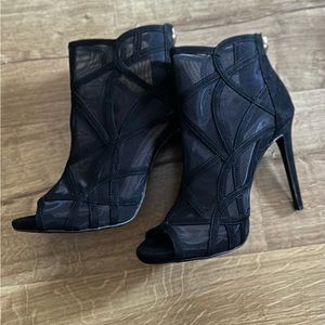 Jessica Simpson Rivera Black Mesh Bootie Heels